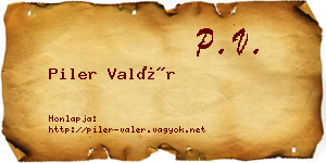Piler Valér névjegykártya